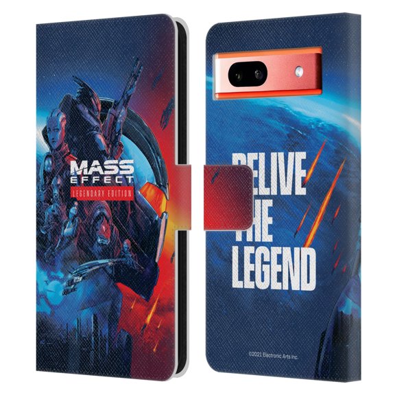 Head Case Designs Officially Licensed EA Bioware Mass Effect Legendary Graphics Key Art Leather Book Wallet Case Cover Compatible with Google Pixel 7a