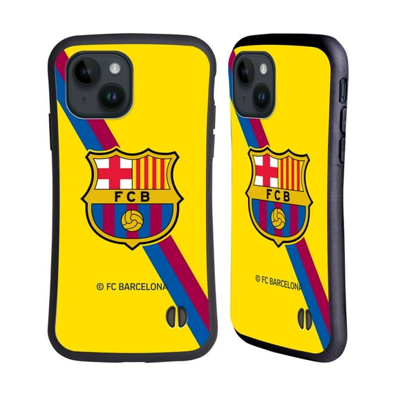 Head Case Designs Officially Licensed FC Barcelona 2019/20 Crest Kit Away Hybrid Case Compatible with Apple iPhone 15