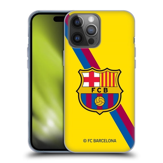 Head Case Designs Officially Licensed FC Barcelona 2019/20 Crest Kit Away Soft Gel Case Compatible with Apple iPhone 14 Pro Max