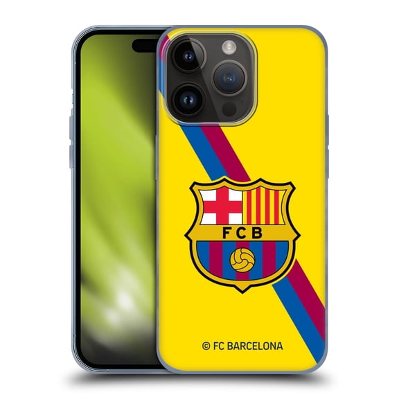 Head Case Designs Officially Licensed FC Barcelona 2019/20 Crest Kit Away Soft Gel Case Compatible with Apple iPhone 15 Pro