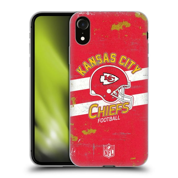 Head Case Designs NFL Kansas City Chiefs Logo Art Helmet Distressed Soft Gel Case for Apple iPhone XR