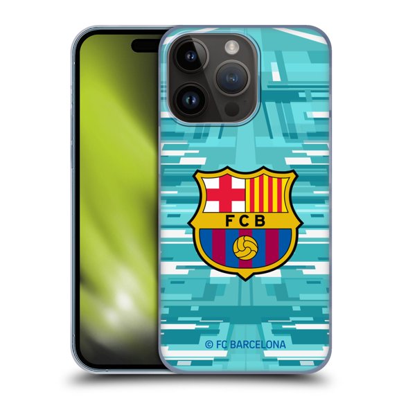 Head Case Designs Officially Licensed FC Barcelona 2019/20 Crest Kit Home Goalkeeper Hard Back Case Compatible with Apple iPhone 15 Pro