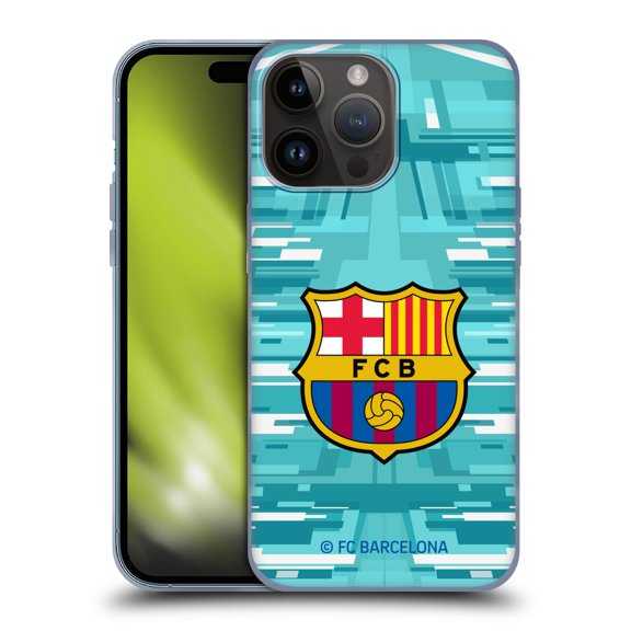 Head Case Designs Officially Licensed FC Barcelona 2019/20 Crest Kit Home Goalkeeper Soft Gel Case Compatible with Apple iPhone 15 Pro Max