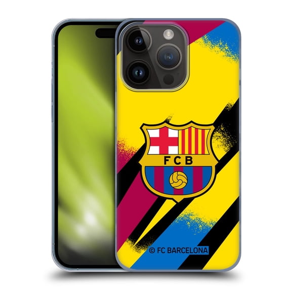 Head Case Designs Officially Licensed FC Barcelona 2019/20 Crest Kit Third Goalkeeper Hard Back Case Compatible with Apple iPhone 15 Pro