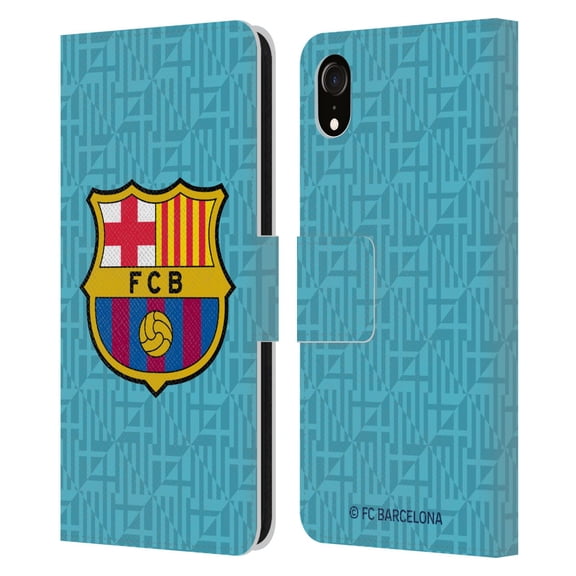 Head Case Designs Officially Licensed FC Barcelona 2019/20 Crest Kit Third Leather Book Wallet Case Cover Compatible with Apple iPhone XR
