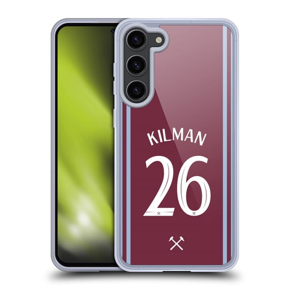Head Case Designs Officially Licensed West Ham United FC 2024/25 Players Home Kit Max Kilman Soft Gel Case Compatible with Samsung Galaxy S23+ 5G