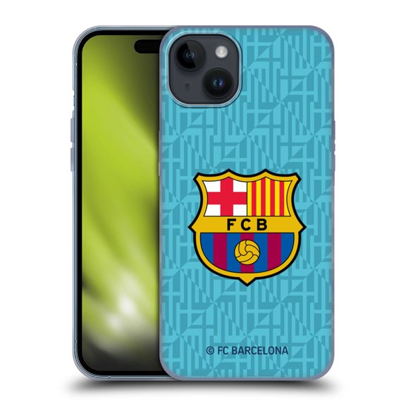 Head Case Designs Officially Licensed FC Barcelona 2019/20 Crest Kit Third Soft Gel Case Compatible with Apple iPhone 15 Plus