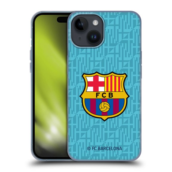 Head Case Designs Officially Licensed FC Barcelona 2019/20 Crest Kit Third Soft Gel Case Compatible with Apple iPhone 15