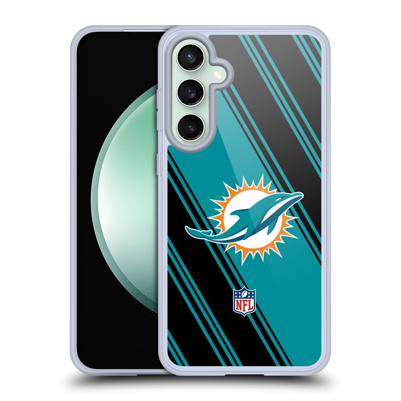 Head Case Designs NFL Miami Dolphins Artwork Stripes Soft Gel Case for Samsung Galaxy S23 FE 5G