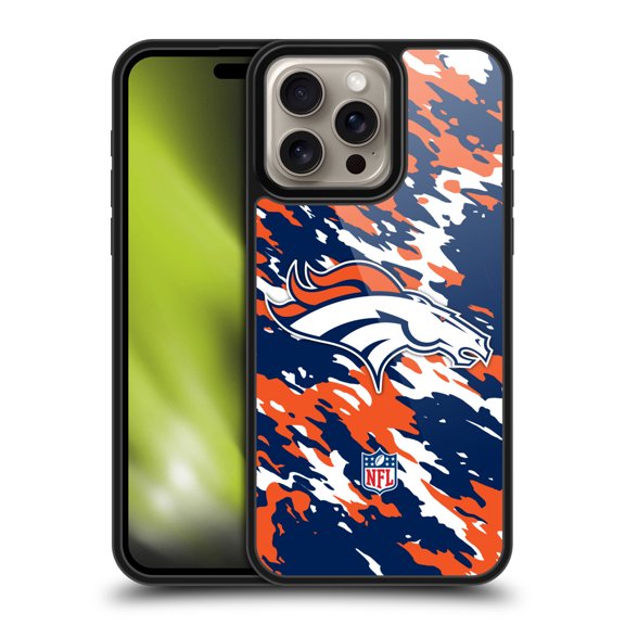 Head Case Designs NFL Denver Broncos Logo Camou Gel Armour Case For Apple iPhone 16 Pro Max