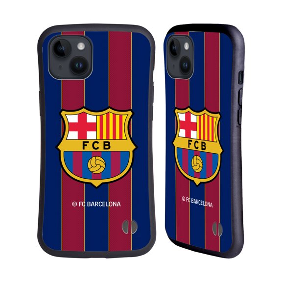 Head Case Designs Officially Licensed FC Barcelona 2020/21 Crest Kit Home Hybrid Case Compatible with Apple iPhone 15 Plus