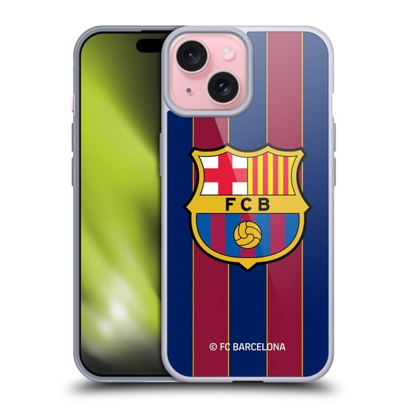 Head Case Designs FC Barcelona 2020/21 Crest Kit Home Soft Gel Case for Apple iPhone 15