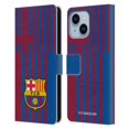 thumbnail image 1 of Head Case Designs Officially Licensed FC Barcelona 2021/22 CREST KIT Home Leather Book Wallet Case Cover Compatible with Apple iPhone 14 Plus, 1 of 6
