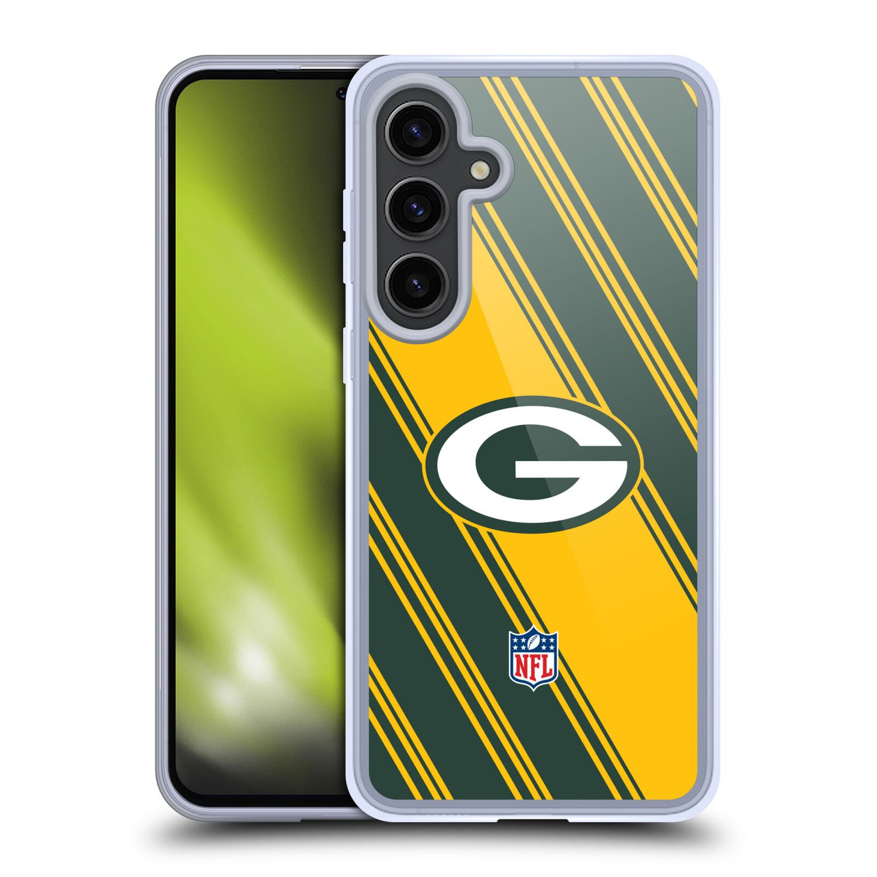 Head Case Designs NFL Green Bay Packers Artwork Stripes Soft Gel Case for Samsung Galaxy S24+ 5G