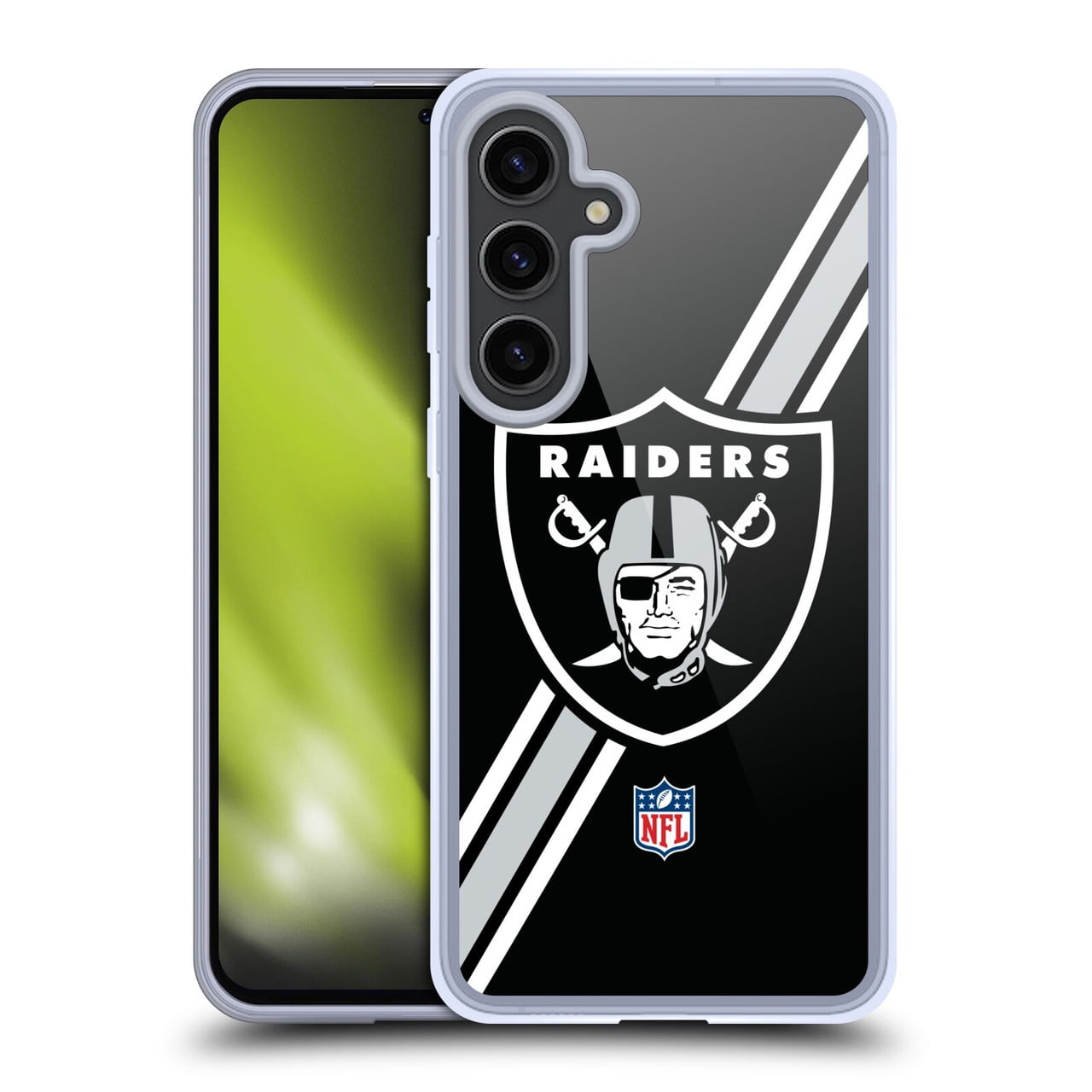 Head Case Designs NFL Las Vegas Raiders Logo Stripes Soft Gel Case for Samsung Galaxy S24+ 5G