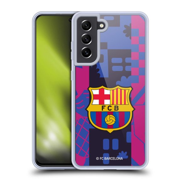 Head Case Designs Officially Licensed FC Barcelona Crest Black Leather Book Wallet Case Cover Compatible with Samsung Galaxy S20 FE / 5G