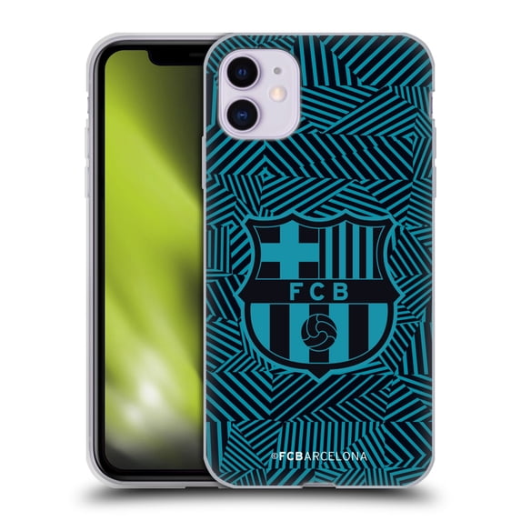 Head Case Designs Officially Licensed FC Barcelona Crest Black Soft Gel Case Compatible with Apple iPhone 11