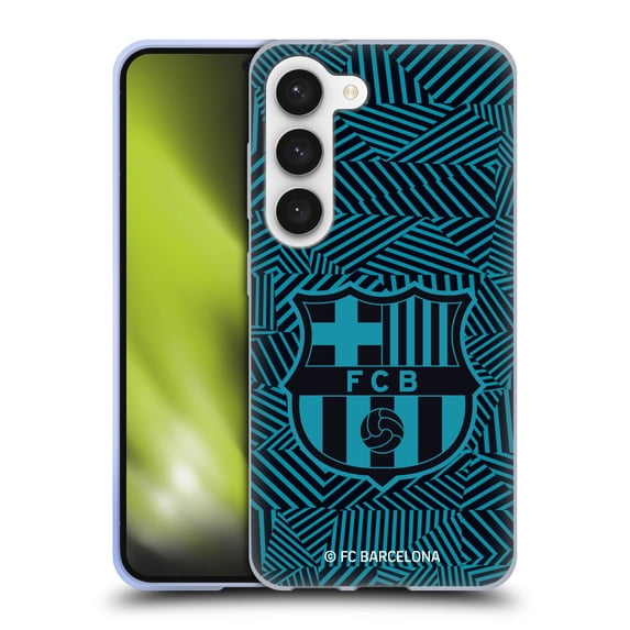 Head Case Designs Officially Licensed FC Barcelona Crest Black Soft Gel Case Compatible with Samsung Galaxy S23 5G