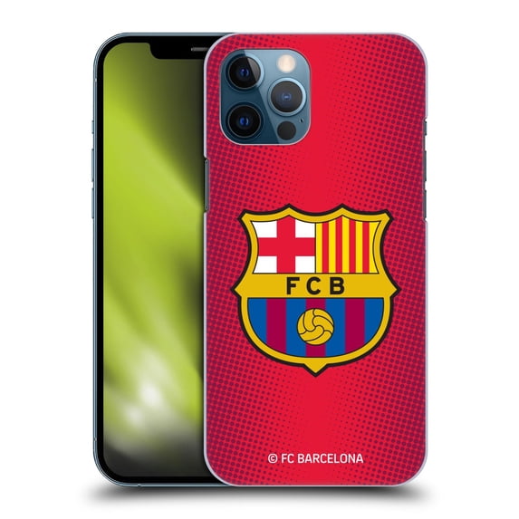 Head Case Designs Officially Licensed FC Barcelona Crest Halftone Hard Back Case Compatible with Apple iPhone 12 Pro Max