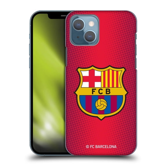 Head Case Designs Officially Licensed FC Barcelona Crest Halftone Hard Back Case Compatible with Apple iPhone 13