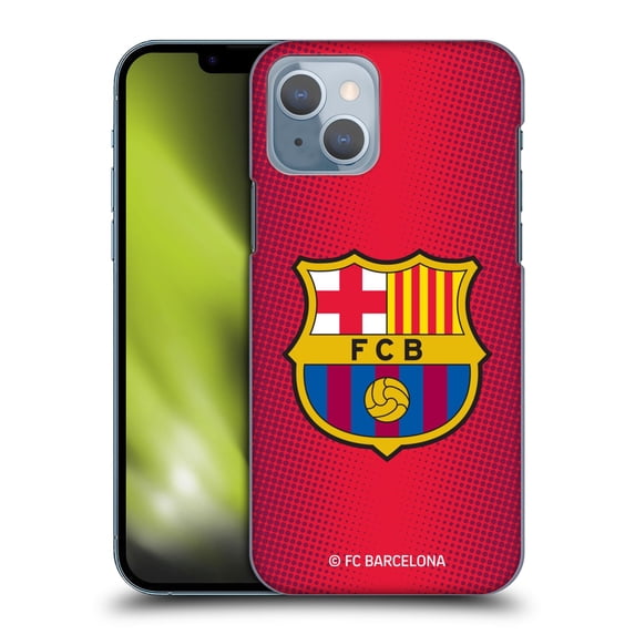 Head Case Designs Officially Licensed FC Barcelona Crest Halftone Hard Back Case Compatible with Apple iPhone 14