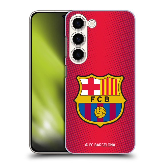 Head Case Designs Officially Licensed FC Barcelona Crest Halftone Hard Back Case Compatible with Samsung Galaxy S23 5G