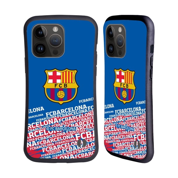 Head Case Designs Officially Licensed FC Barcelona Crest Impact Hybrid Case Compatible with Apple iPhone 15 Pro Max