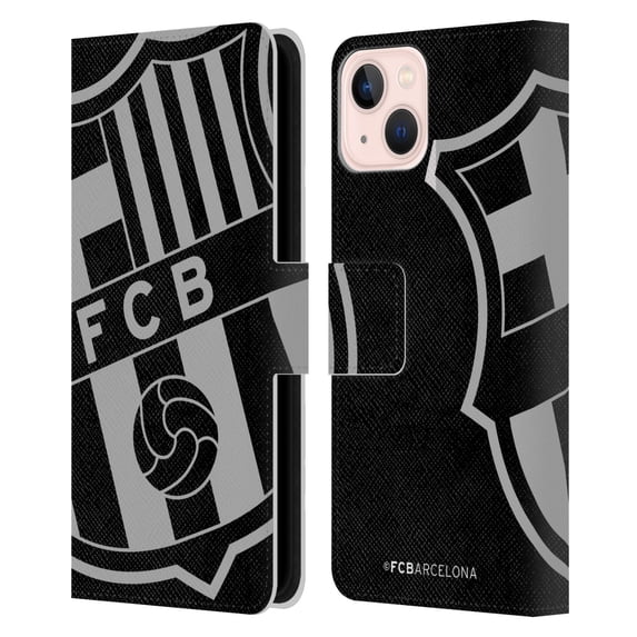 Head Case Designs Officially Licensed FC Barcelona Crest Oversized Leather Book Wallet Case Cover Compatible with Apple iPhone 13