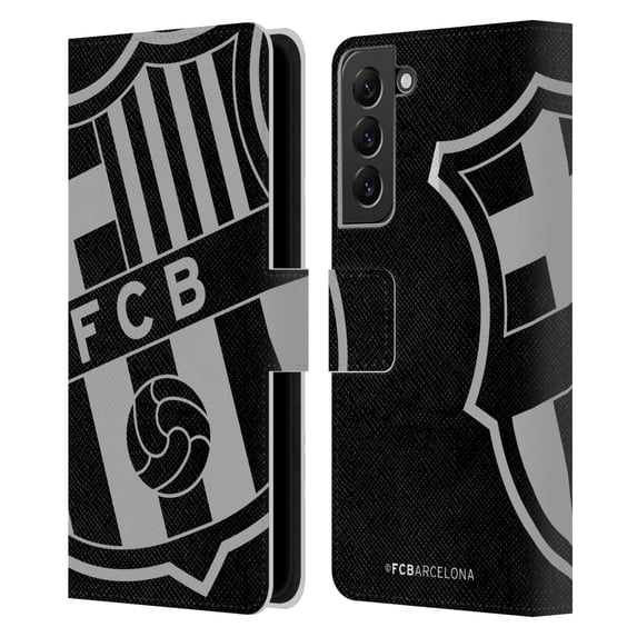 Head Case Designs Officially Licensed FC Barcelona Crest Oversized Leather Book Wallet Case Cover Compatible with Samsung Galaxy S22+ 5G