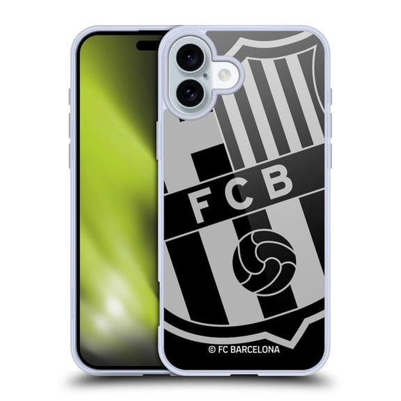 Head Case Designs FC Barcelona Crest Oversized Soft Gel Case for Apple iPhone 16 Plus