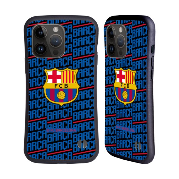 Head Case Designs Officially Licensed FC Barcelona Crest Patterns Barca Hybrid Case Compatible with Apple iPhone 15 Pro Max