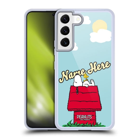 Head Case Designs Custom Customised Personalised Peanuts Art Snoopy & Woodstock Soft Gel Case for Samsung Galaxy S22 5G