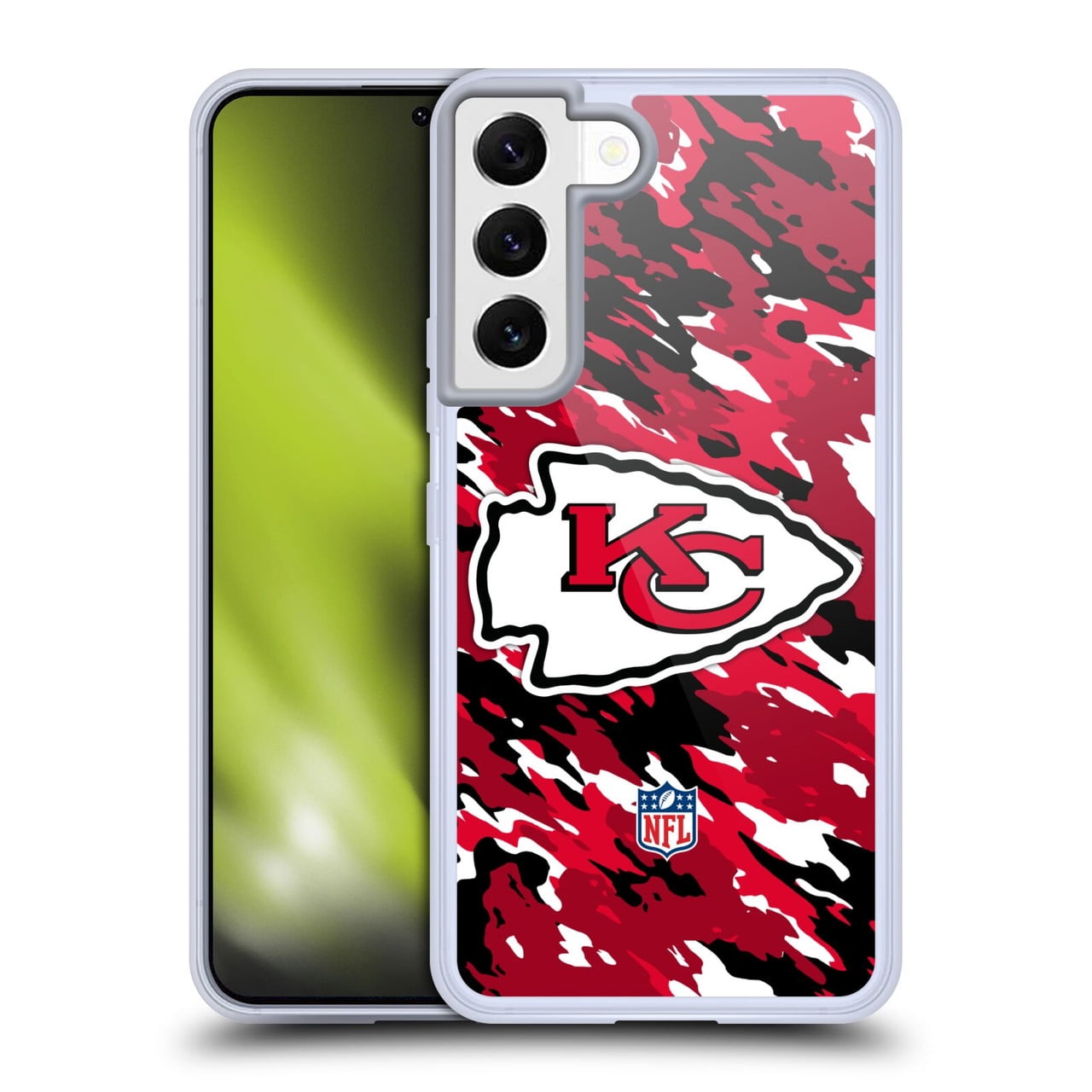 Head Case Designs NFL Kansas City Chiefs Logo Camou Soft Gel Case for Samsung Galaxy S22 5G