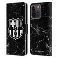 thumbnail image 1 of Head Case Designs Officially Licensed FC Barcelona Crest Patterns Black Marble Leather Book Wallet Case Cover Compatible with Apple iPhone 15 Pro, 1 of 6