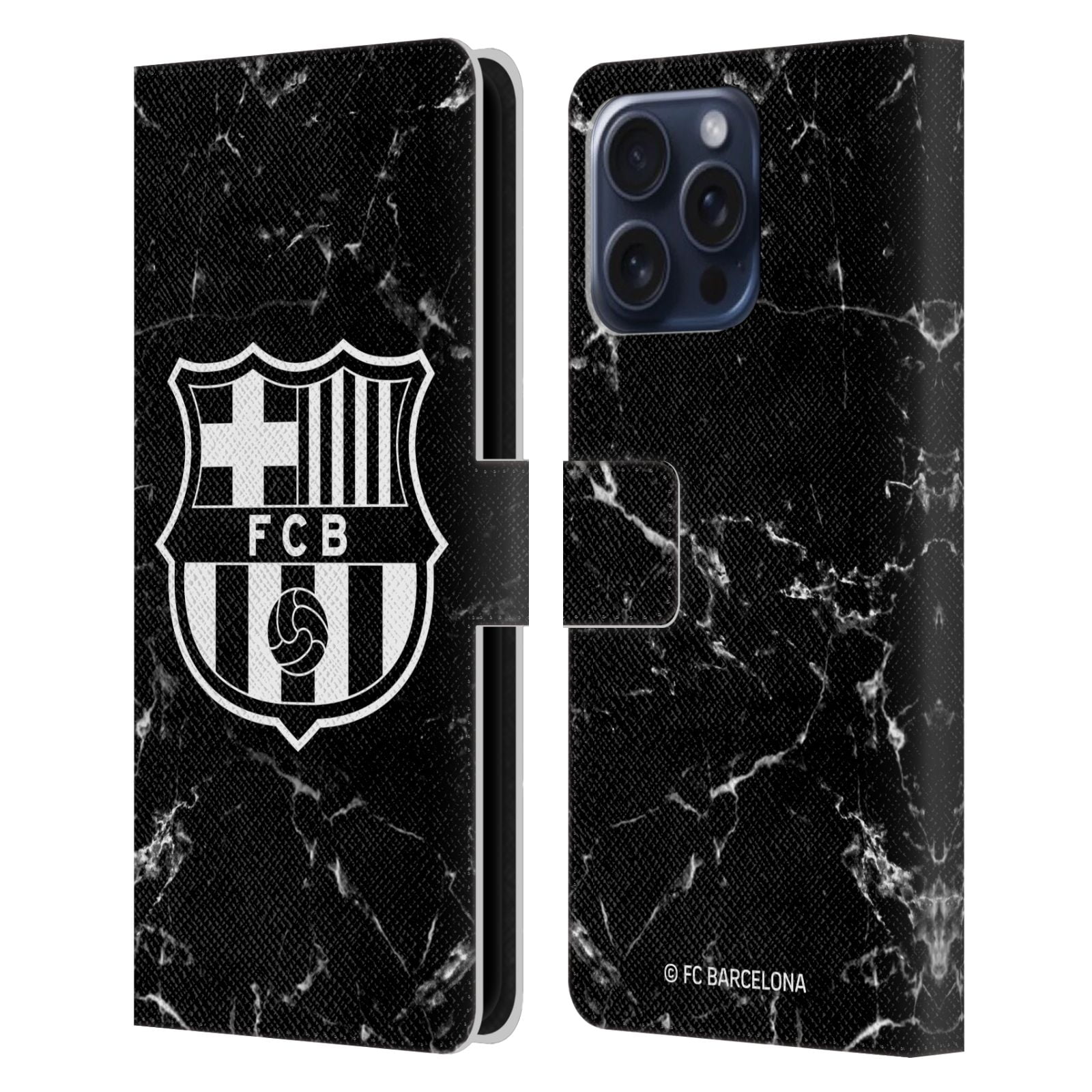 Head Case Designs Officially Licensed FC Barcelona Crest Patterns Black  Marble Leather Book Wallet Case Cover Compatible with Apple iPhone 16 Pro  Max - Walmart Business Supplies, image size:1600x1600