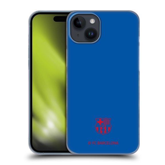 Head Case Designs Officially Licensed FC Barcelona Crest Patterns Blue Hard Back Case Compatible with Apple iPhone 15 Plus