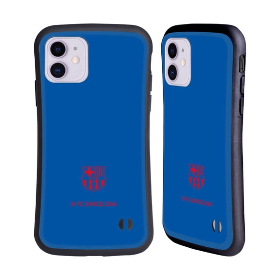 Head Case Designs Officially Licensed FC Barcelona Crest Patterns Blue Hybrid Case Compatible with Apple iPhone 11