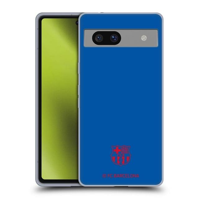 Head Case Designs Officially Licensed FC Barcelona Crest Patterns Blue Soft Gel Case Compatible with Google Pixel 7a