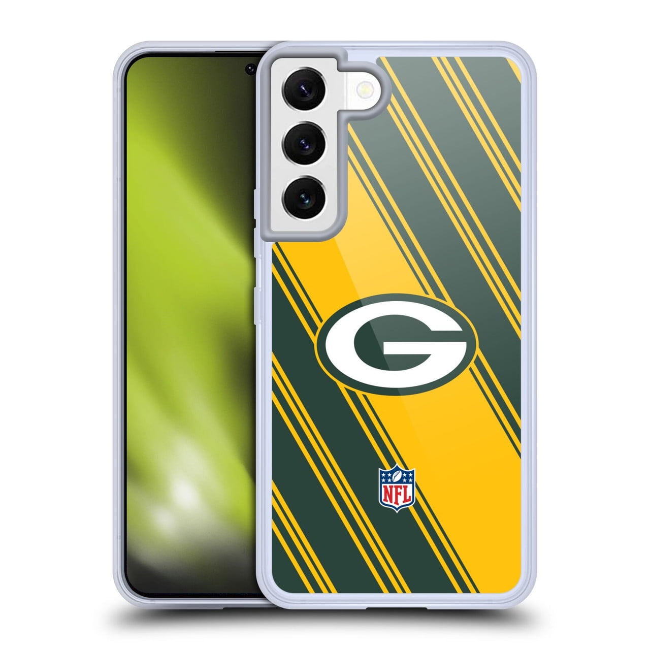Head Case Designs NFL Green Bay Packers Artwork Stripes Soft Gel Case for Samsung Galaxy S22 5G