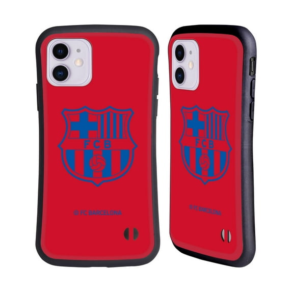 Head Case Designs Officially Licensed FC Barcelona Crest Patterns Red Hybrid Case Compatible with Apple iPhone 11
