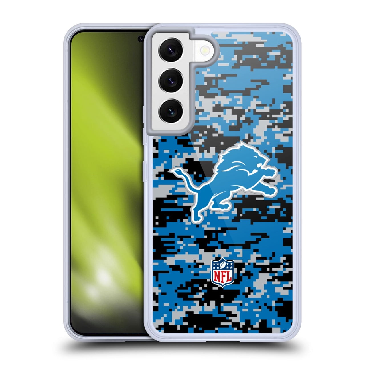Head Case Designs NFL Detroit Lions Graphics Digital Camouflage Soft Gel Case for Samsung Galaxy S22 5G