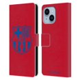 thumbnail image 1 of Head Case Designs Officially Licensed FC Barcelona Crest Patterns Red Leather Book Wallet Case Cover Compatible with Apple iPhone 14 Plus, 1 of 6