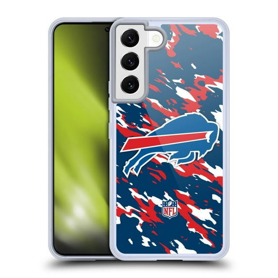 Head Case Designs NFL Buffalo Bills Logo Camou Soft Gel Case for Samsung Galaxy S22 5G