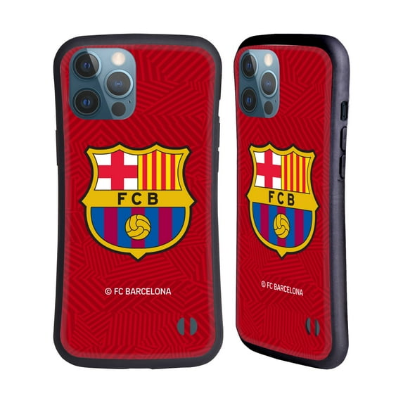 Head Case Designs Officially Licensed FC Barcelona Crest Red Hybrid Case Compatible with Apple iPhone 13 Pro Max