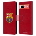 thumbnail image 1 of Head Case Designs Officially Licensed FC Barcelona Crest Red Leather Book Wallet Case Cover Compatible with Google Pixel 7a, 1 of 6