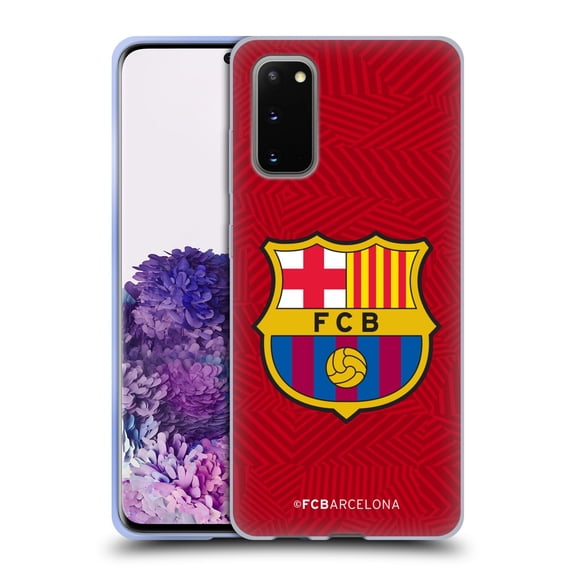 Head Case Designs Officially Licensed FC Barcelona Crest Red Soft Gel Case Compatible with Samsung Galaxy S20 / S20 5G
