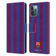 thumbnail image 1 of Head Case Designs Officially Licensed FC Barcelona Crest Stripes Leather Book Wallet Case Cover Compatible with Apple iPhone 12 Pro Max, 1 of 6