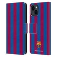 thumbnail image 1 of Head Case Designs Officially Licensed FC Barcelona Crest Stripes Leather Book Wallet Case Cover Compatible with Apple iPhone 15, 1 of 6