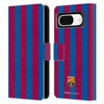 thumbnail image 1 of Head Case Designs Officially Licensed FC Barcelona Crest Stripes Leather Book Wallet Case Cover Compatible with Google Pixel 8, 1 of 6