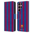 thumbnail image 1 of Head Case Designs Officially Licensed FC Barcelona Crest Stripes Leather Book Wallet Case Cover Compatible with Samsung Galaxy S22 Ultra 5G, 1 of 6